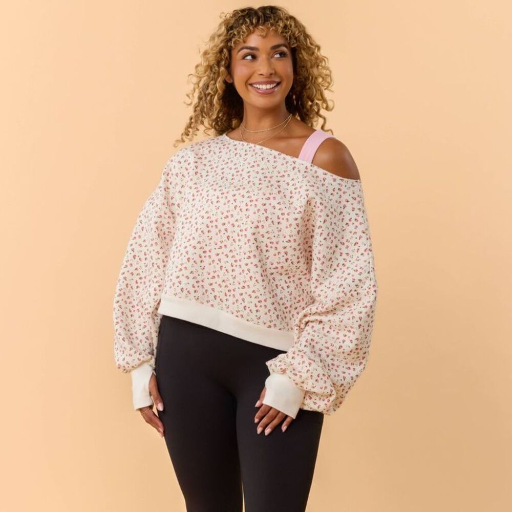 Blogilates - Women's Dance Studio Off the Shoulder S Cream - Picture 1 of 4